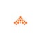 Premium abstract logo template. Vector circles shape. Modern orange company logotype. Vector emblem on white background.