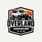 Premium adventure overland SUV in outdoor scenery vector illustration