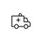 Premium ambulance icon or logo in line style.