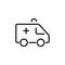 Premium ambulance icon or logo in line style.