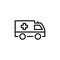 Premium ambulance icon or logo in line style.