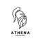 Premium Athena the goddess black vector icon line logo illustration design