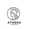 Premium Athena the goddess black vector icon line logo illustration design