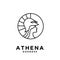 Premium Athena the goddess black vector icon line logo illustration design