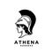 Premium Athena the goddess black vector icon logo illustration design