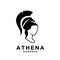 Premium Athena the goddess black vector icon logo illustration design