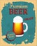 Premium beer retro poster design
