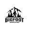 Premium Big foot yeti vector black logo icon illustration design