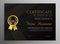 Premium black certificate template with golden lines