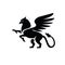 Premium black minimal Griffin Mythical Creature Emblem mascot Vector Design