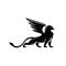 Premium black minimal Griffin Mythical Creature Emblem mascot Vector Design