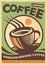 Premium brewed coffee retro ad design
