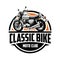 Premium Classic Motor Bike Emblem Logo Vector isolated