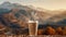 premium coffee, mountains background