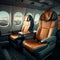 Premium comfort First class seats offer luxury for travel, with expansive copy space