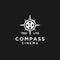 Premium compass adventure film vector black logo vector design