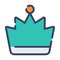 Premium crown quality chosen single isolated icon with flat dash or dashed style