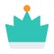 Premium crown quality chosen single isolated icon with flat style