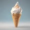 Premium delicious gelato ice cream cone, floating in the air, cinematic advertising photography