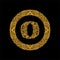 Premium, elegant capital letter O in a round frame is made of floral ornament. Baroque style.Elegant capital letters set