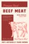 Premium Finest Beef Steak. Abstract Vector Meat Packaging Product Label Design. Retro Typography and Hand Drawn Cow