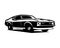 Premium ford mustang mach 1 car vector side illustration isolated.
