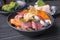 Premium fresh raw seafood mixed rice bowl & x28;Kaisen-don/ Japanese