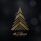 Premium golden christmas tree design made with lines background