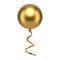 Premium golden flying balloon sphere with ribbon aero design circle bubble realistic 3d icon vector