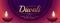 premium happy diwali wishes banner with glowing diya
