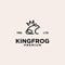 Premium king frog line logo design