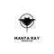 Premium manta ray vector black logo design