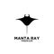 Premium manta ray vector black logo design