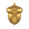 Premium metallic glossy golden acorn realistic toy 3d template decorative design vector illustration