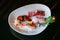 Premium mix sushi on white plate, Foie Gras sushi, Otoro sushi,