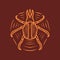 Premium Monoline vintage Bee illustration, Animal badge, creative emblem For T-shirt Design