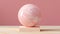 Premium Pink Marbled Egg On Pedestal 3d Render