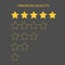 Premium quality 5 gold rating stars. Shapes of five vector rank empty and full stars