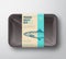 Premium Quality Anchovy. Abstract Vector Fish Plastic Tray with Cellophane Cover Packaging Design Label. Modern