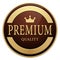 Premium quality badge crown brown glossy gold metallic round logo