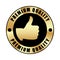 Premium quality badge thumbs up black gold metallic logo