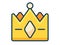 Premium quality crown single isolated icon with filled line style