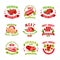 Premium quality fresh meat logo templates set, best choice since 1969 badge vector Illustrations