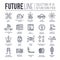 Premium quality future thin line ollection set. Tomorrow minimalistic symbol pack. Modern technology template of icons