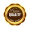 Premium quality gold badge. Sale medal golden luxury emblem, best price product circle label, exclusive sale offer