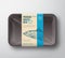 Premium Quality Hering. Abstract Vector Fish Plastic Tray with Cellophane Cover Packaging Design Label. Modern