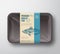 Premium Quality Horse Mackerel. Abstract Vector Plastic Tray with Cellophane Cover Packaging Design Label. Modern