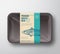 Premium Quality Mackerel Pack. Abstract Vector Fish Plastic Tray Container with Cellophane Cover. Packaging Design Label