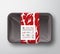 Premium Quality Pork Ribs Container Mock Up. Abstract Vector Meat Paper Label Cover. Packaging Design. Meat Pattern