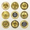 Premium quality round gold labels collection